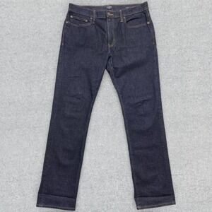 J Crew Signature Flex Jeans Men's 33x32 Blue Dark Denim Straight Leg Slim Fit
